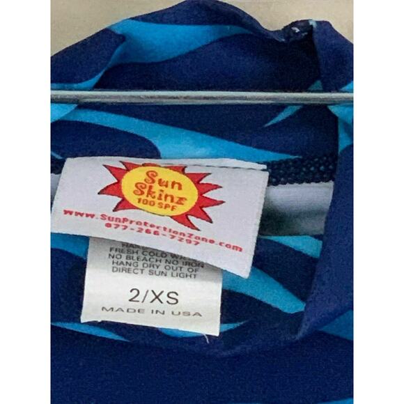 Radicool Skins toddler shirt blue swim top rash guard size 2-XS - Picture 3 of 4